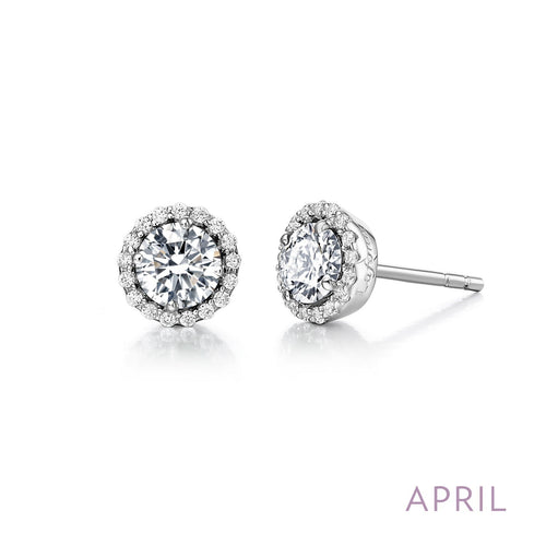 April Birthstone Earrings-BE001DAP