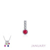 January - Garnet/Silver