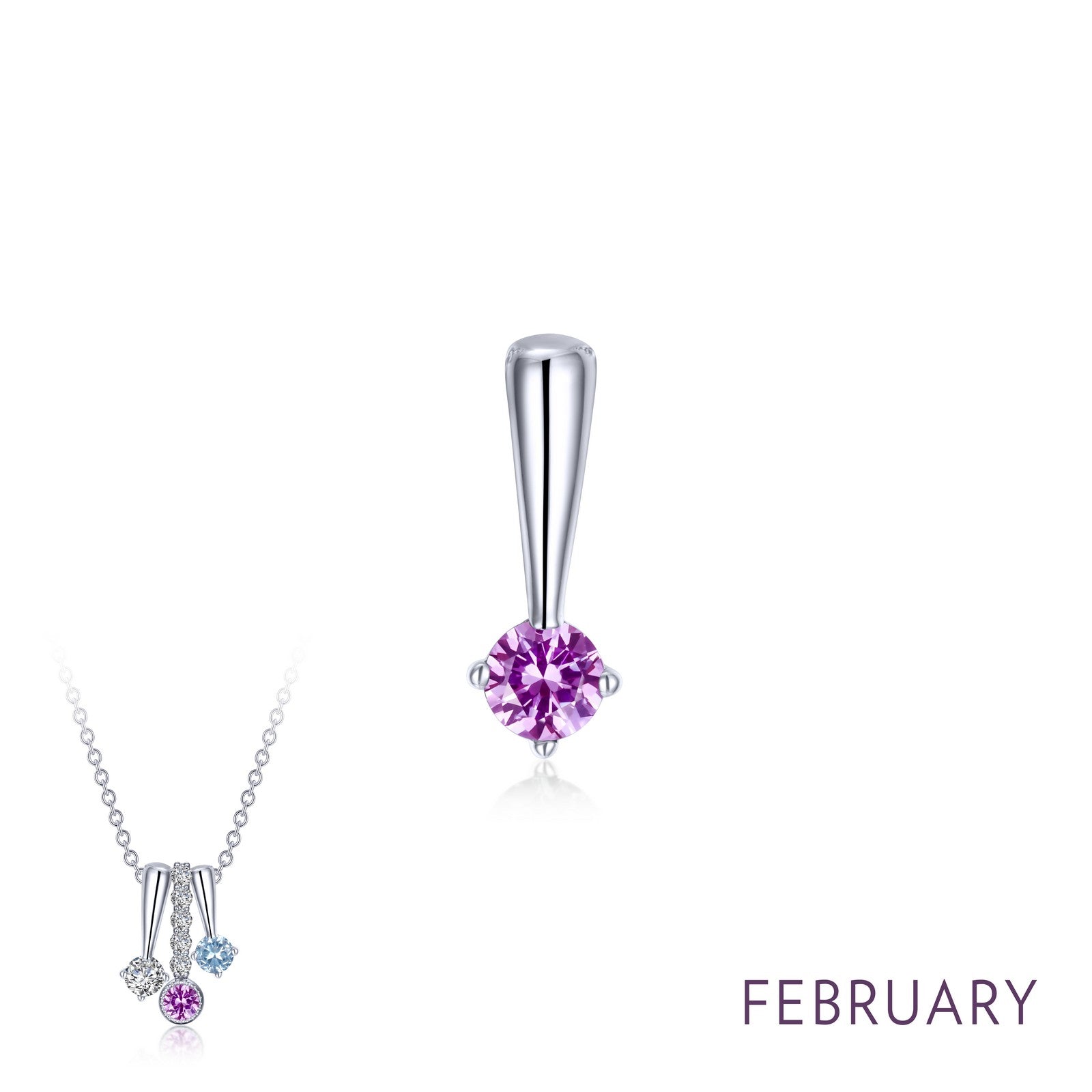 February Birthstone Love Pendant-BP004AMP