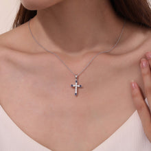 Load image into Gallery viewer, February Birthstone Cross Necklace-BP007AMP

