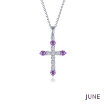 Load image into Gallery viewer, June Birthstone Cross Necklace-BP007AXP
