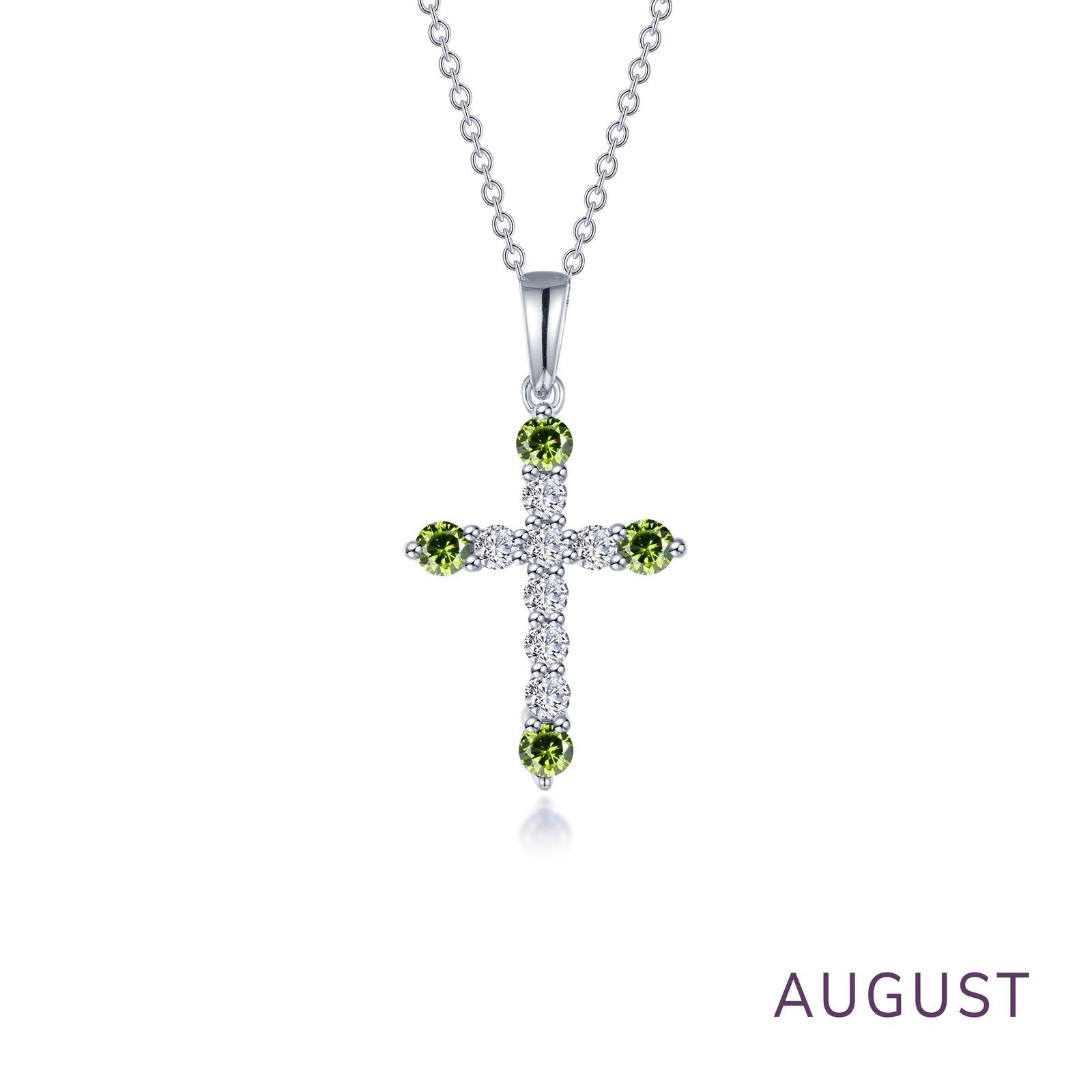 August Birthstone Cross Necklace-BP007PDP