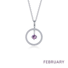 Load image into Gallery viewer, February Birthstone Reversible Open Circle Necklace-BP008AMP
