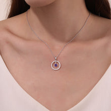 Load image into Gallery viewer, February Birthstone Reversible Open Circle Necklace-BP008AMP
