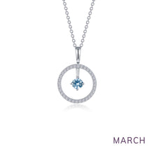 Load image into Gallery viewer, March Birthstone Reversible Open Circle Necklace-BP008AQP
