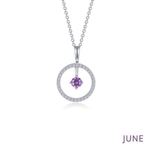 Load image into Gallery viewer, June Birthstone Reversible Open Circle Necklace-BP008AXP
