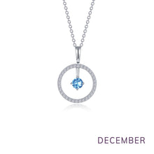 Load image into Gallery viewer, December Birthstone Reversible Open Circle Necklace-BP008BTP
