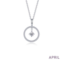 Load image into Gallery viewer, April Birthstone Reversible Open Circle Necklace-BP008DAP
