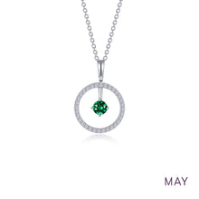 Load image into Gallery viewer, May Birthstone Reversible Open Circle Necklace-BP008EMP
