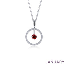 Load image into Gallery viewer, January Birthstone Reversible Open Circle Necklace-BP008GNP
