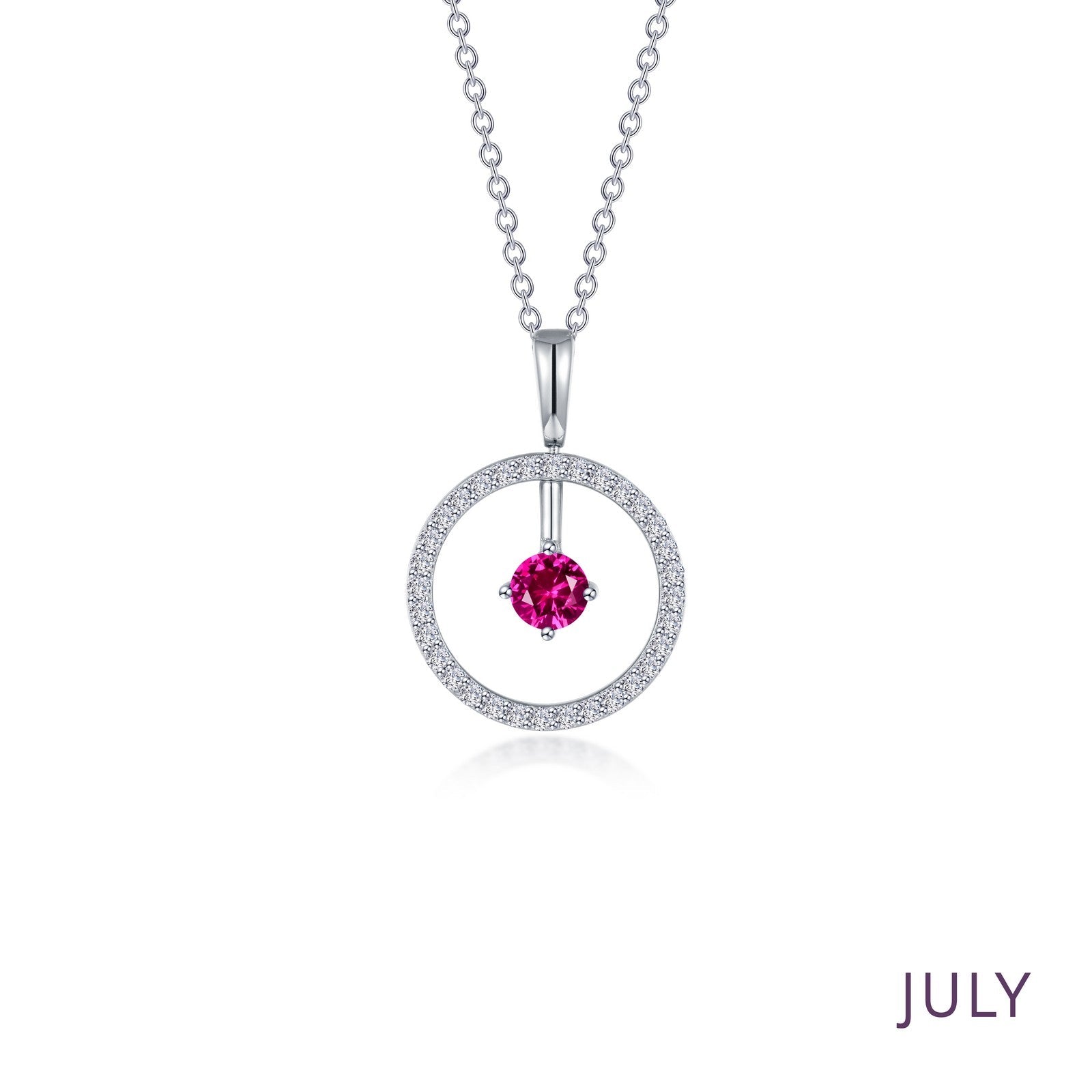 July Birthstone Reversible Open Circle Necklace-BP008RBP