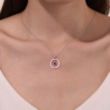 Load image into Gallery viewer, July Birthstone Reversible Open Circle Necklace-BP008RBP
