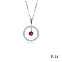 Load image into Gallery viewer, July Birthstone Reversible Open Circle Necklace-BP008RBP
