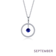 Load image into Gallery viewer, September Birthstone Reversible Open Circle Necklace-BP008SAP
