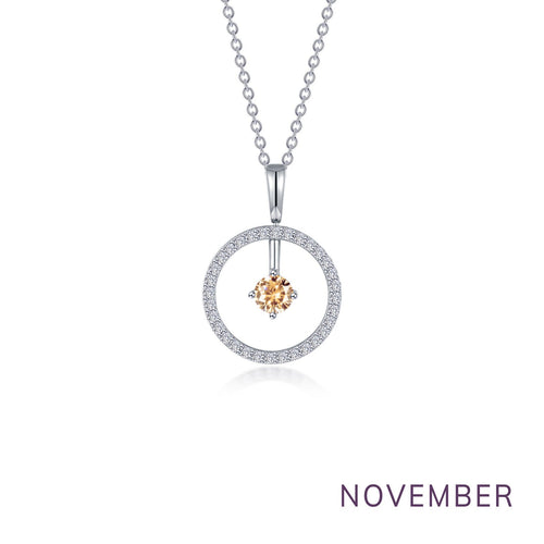 November Birthstone Reversible Open Circle Necklace-BP008YTP