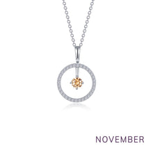 Load image into Gallery viewer, November Birthstone Reversible Open Circle Necklace-BP008YTP
