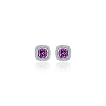 Load image into Gallery viewer, Cushion-Cut Halo Stud Earrings-E0329AMP
