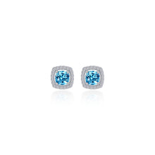 Load image into Gallery viewer, Cushion-Cut Halo Stud Earrings-E0329BTP
