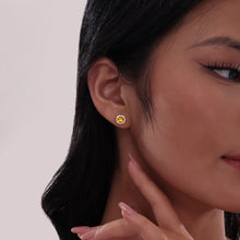 Load image into Gallery viewer, Cushion-Cut Halo Stud Earrings-E0329CAG
