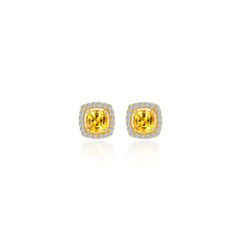 Load image into Gallery viewer, Cushion-Cut Halo Stud Earrings-E0329CAG
