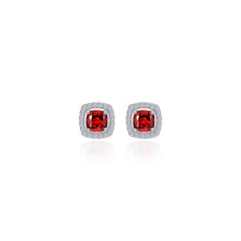 Load image into Gallery viewer, Cushion-Cut Halo Stud Earrings-E0329GNP
