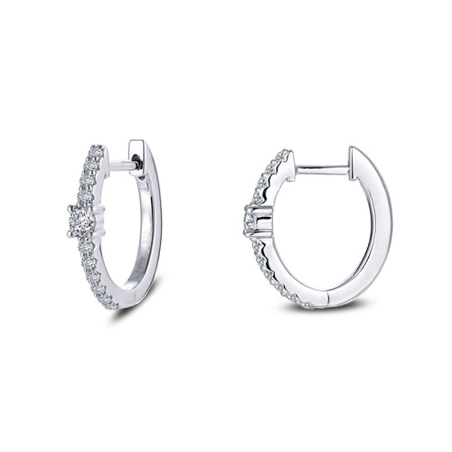 13 mm x 15 mm Oval Huggie Hoop Earrings-E0354CLP