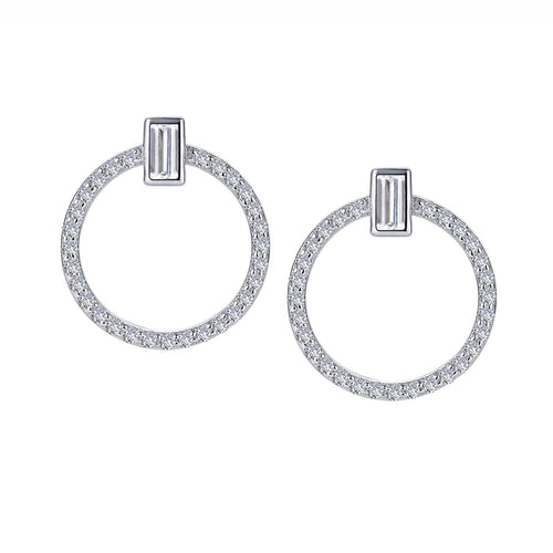 Open Circle Drop Earrings-E0438CLP