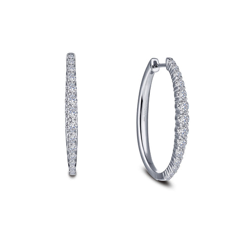 28.5 mm x 23 mm Oval Hoop Earrings-E0442CLP