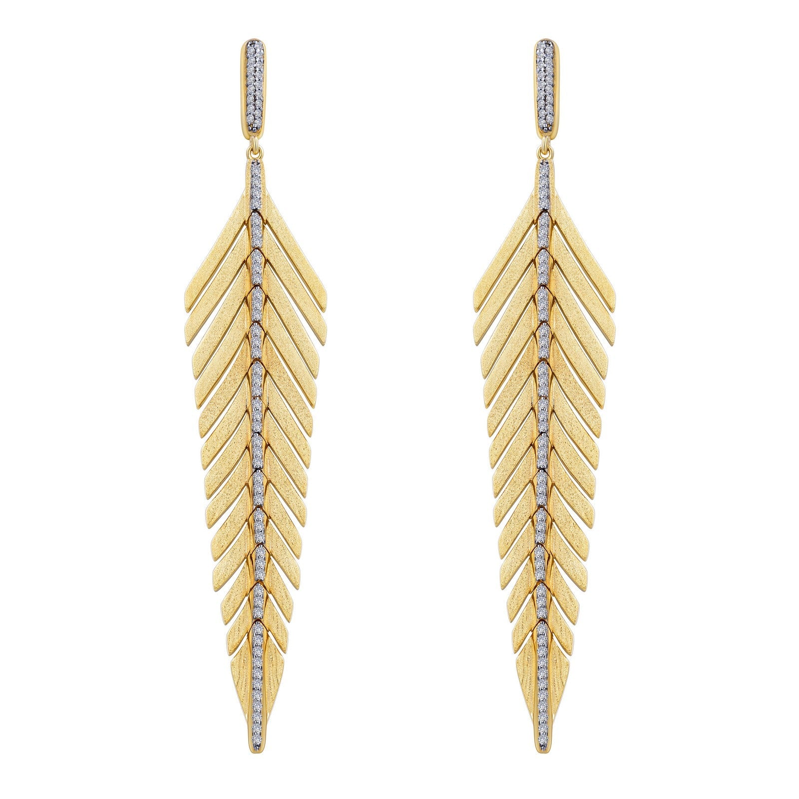 Elegant Feather Drop Earrings-E0459CLT
