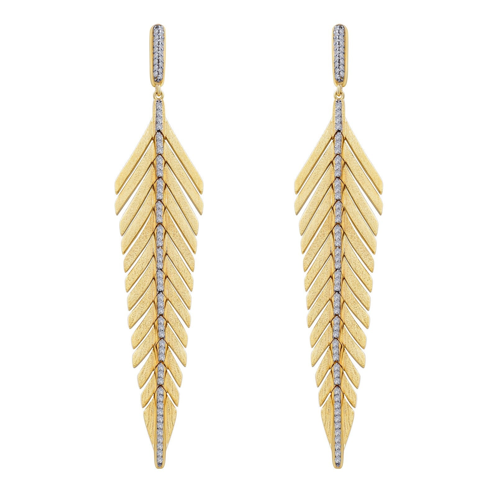 Elegant Feather Drop Earrings-E0459CLT