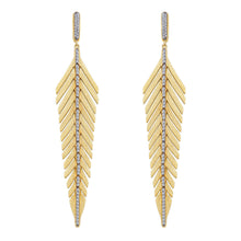 Load image into Gallery viewer, Elegant Feather Drop Earrings-E0459CLT
