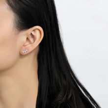 Load image into Gallery viewer, 3-Stone Stud Earrings-E0468CLP
