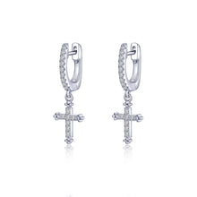 Load image into Gallery viewer, 0.32 CTW Cross Earrings-E0469CLP
