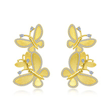 Load image into Gallery viewer, Butterfly Cluster Drop Earrings-E0494CLG

