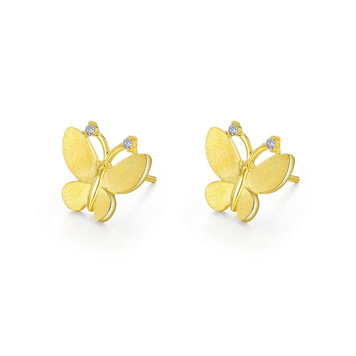 Butterfly Stud Earrings-E0495CLG