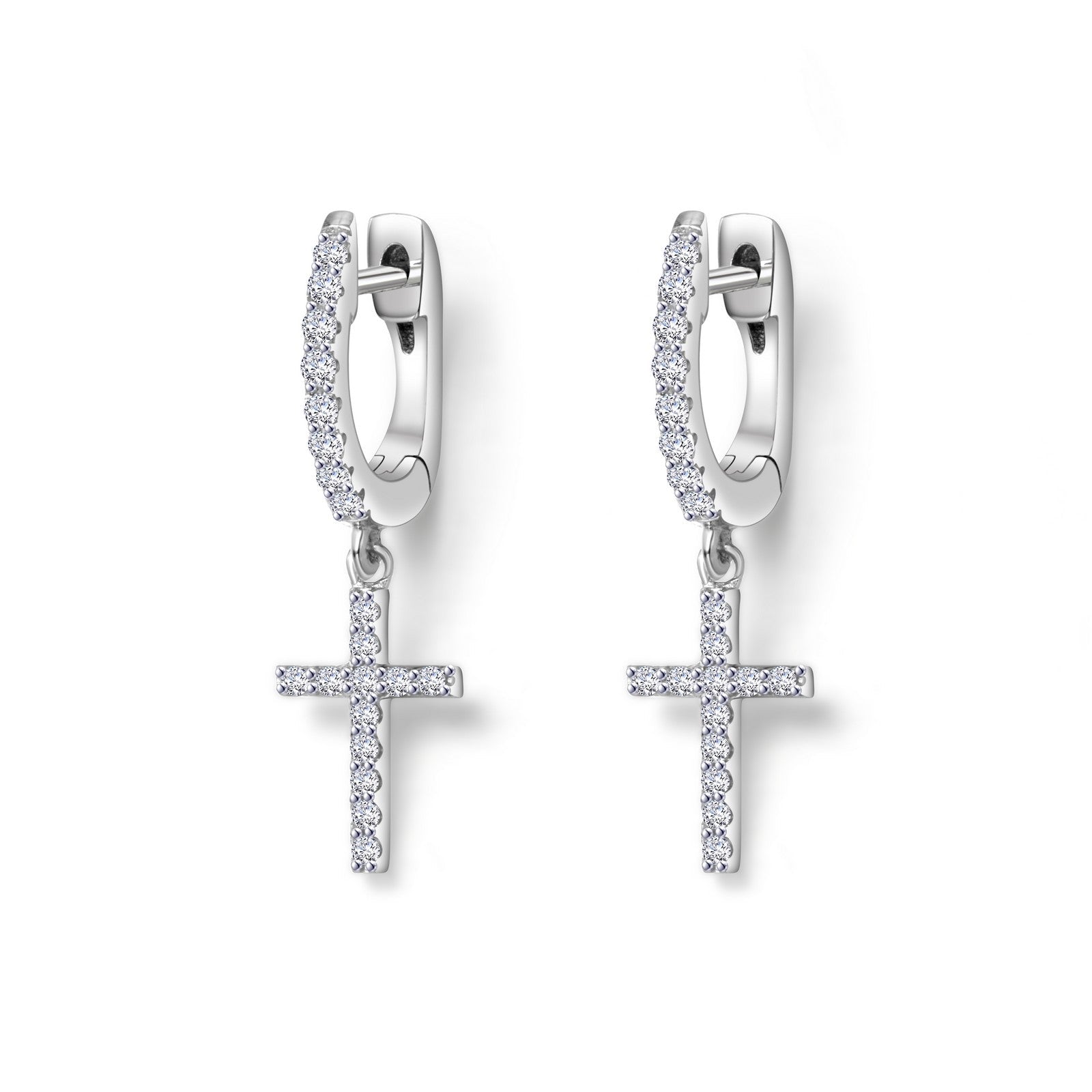 Mini Dangling Cross Earrings-E0500CLP