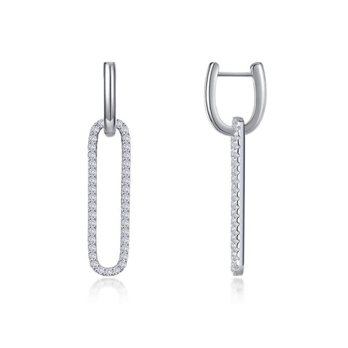 Paperclip Drop Earrings-E0506CLP