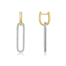 Load image into Gallery viewer, 2-Tone Paperclip Drop Earrings-E0506CLT
