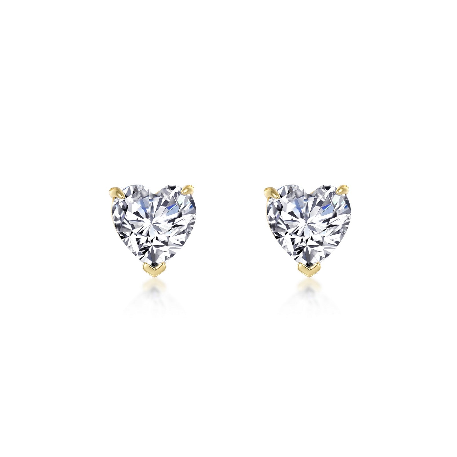 3.5 CTW Heart Solitaire Stud Earrings-E0520CLG