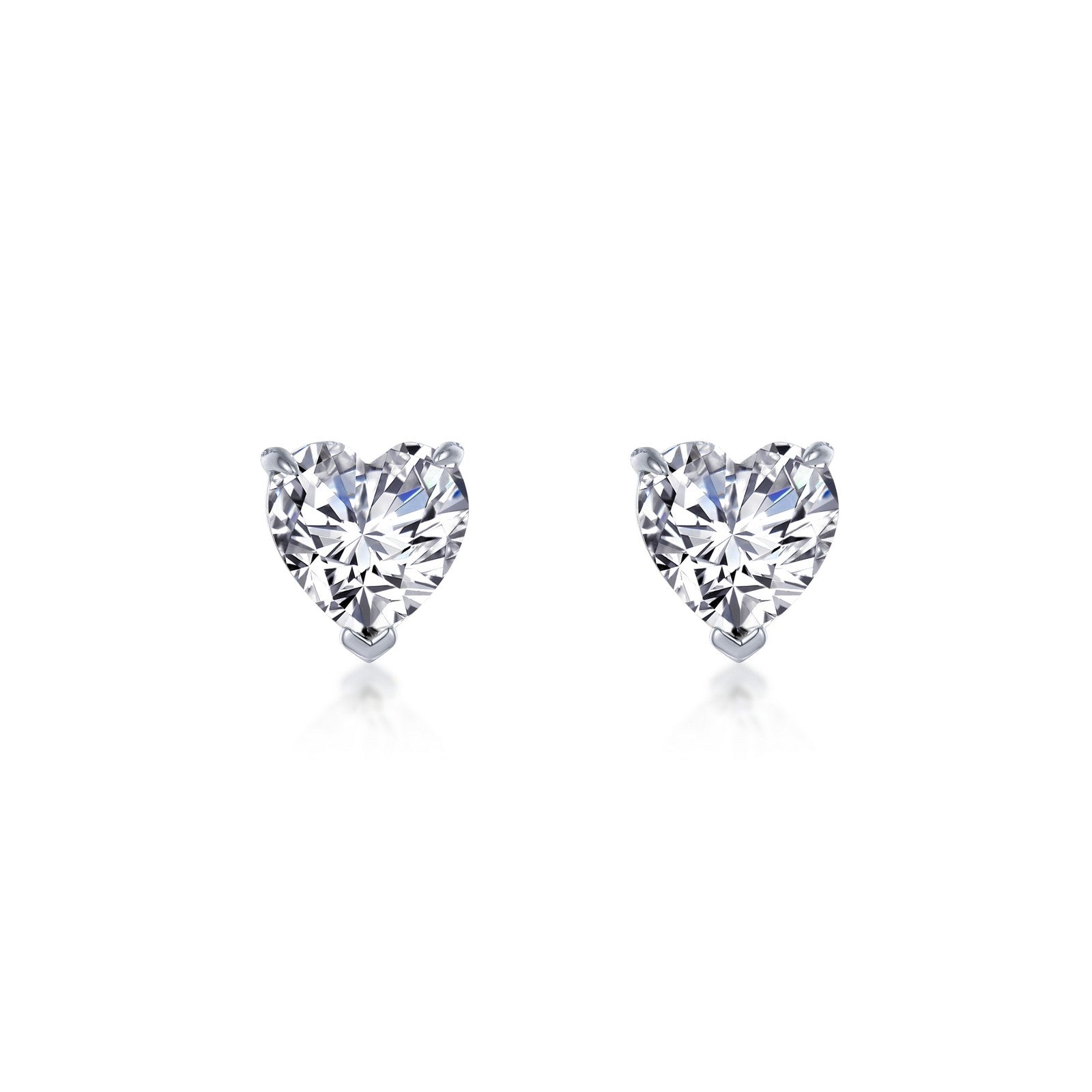 3.5 CTW Heart Solitaire Stud Earrings-E0520CLP