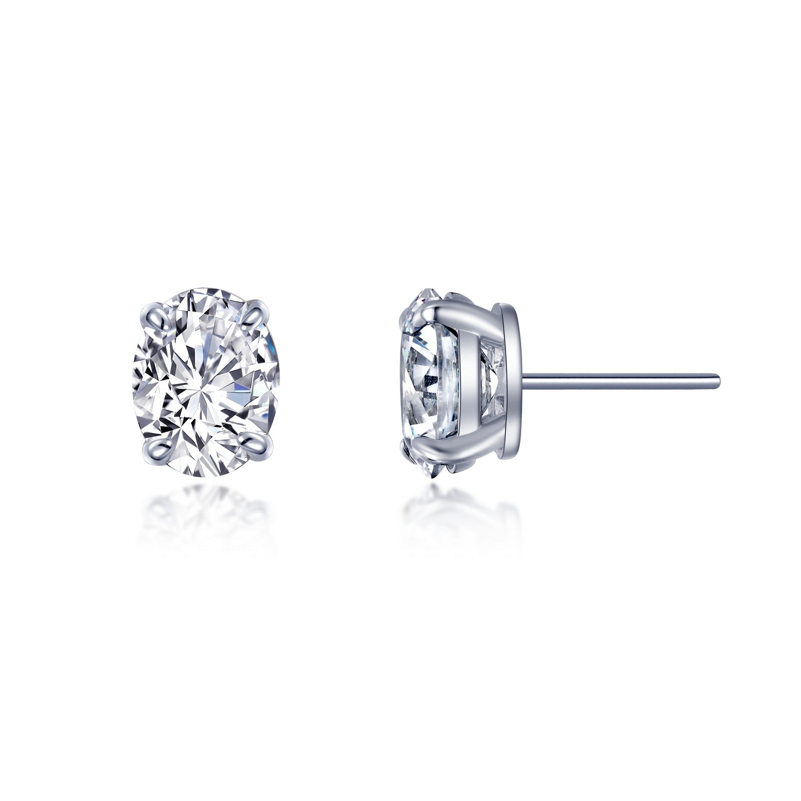 4 CTW Oval Solitaire Stud Earrings-E0544CLP