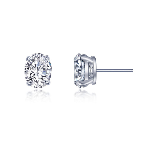 4 CTW Oval Solitaire Stud Earrings-E0544CLP