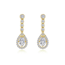 Load image into Gallery viewer, Oval Halo Drop Earrings-E0557CLG
