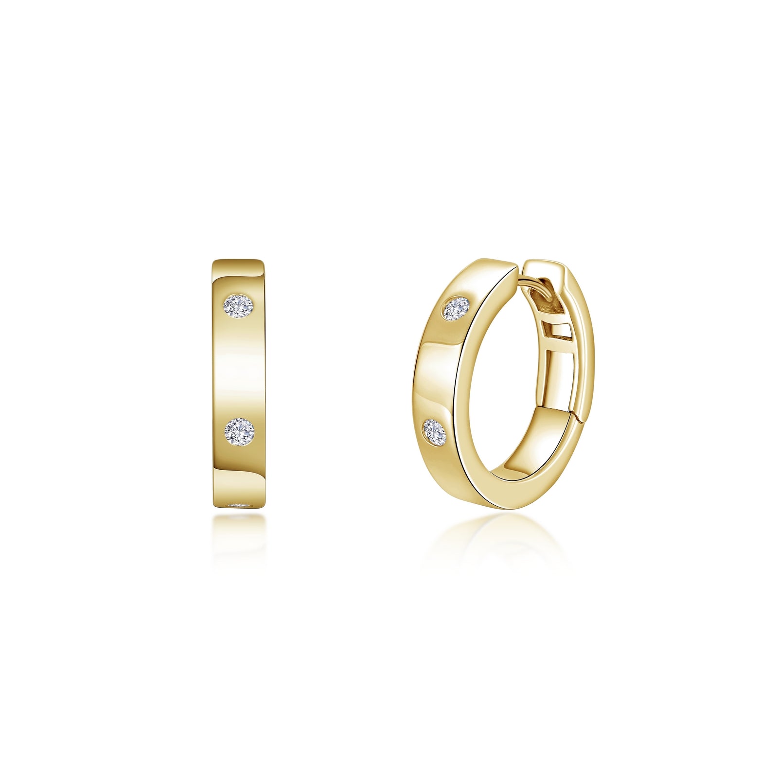 Invisible Set Huggie Hoop Earrings-E0559CLG