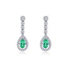 Load image into Gallery viewer, Oval Halo Drop Earrings-E0579CEP
