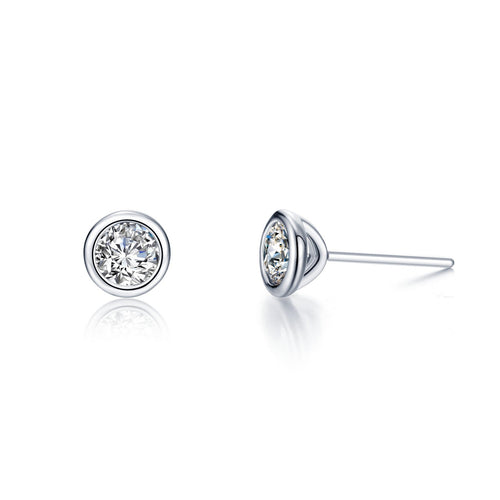 2 CTW Solitaire Stud Earrings-E0583CLP