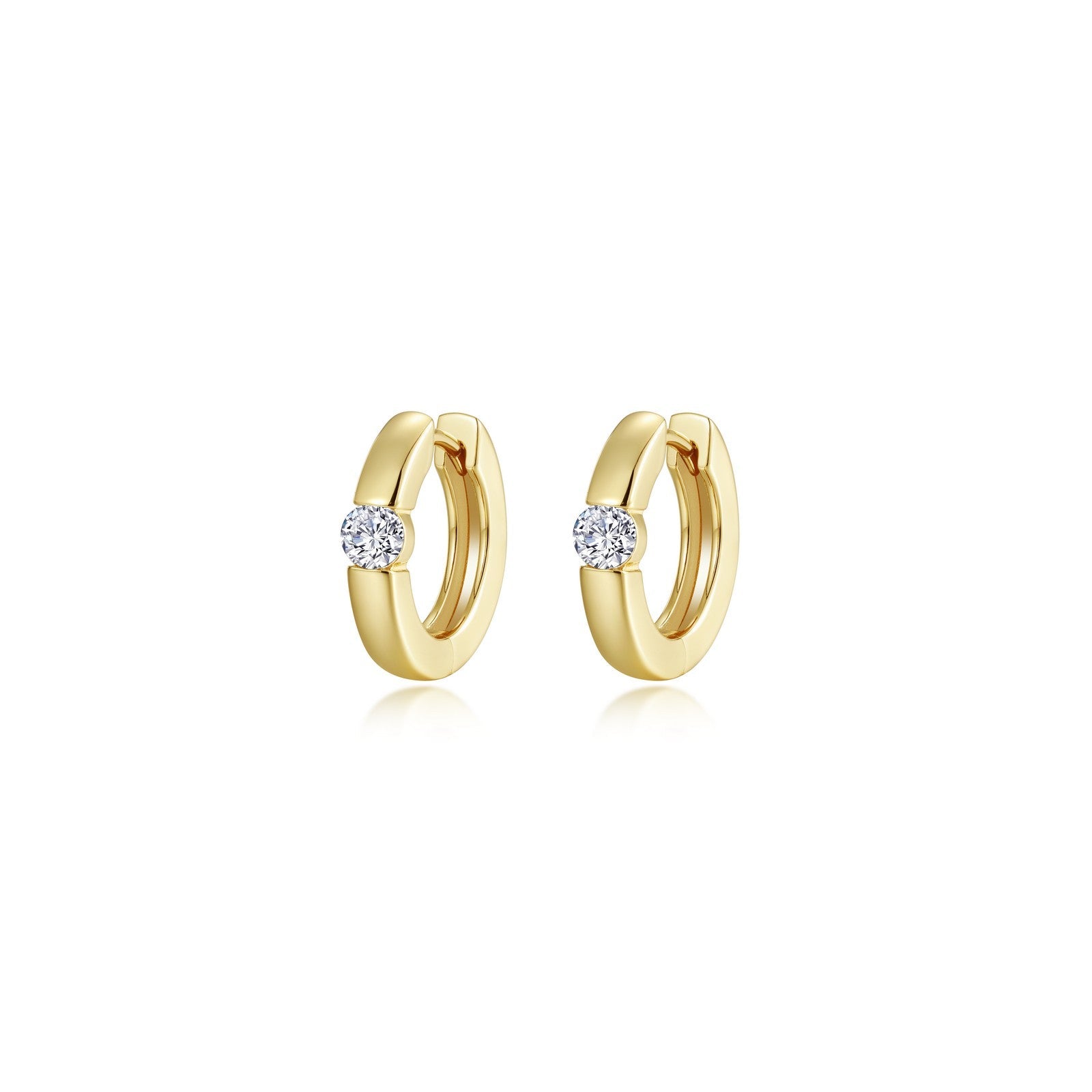 High Polished Huggie Earrings-E0584CLG