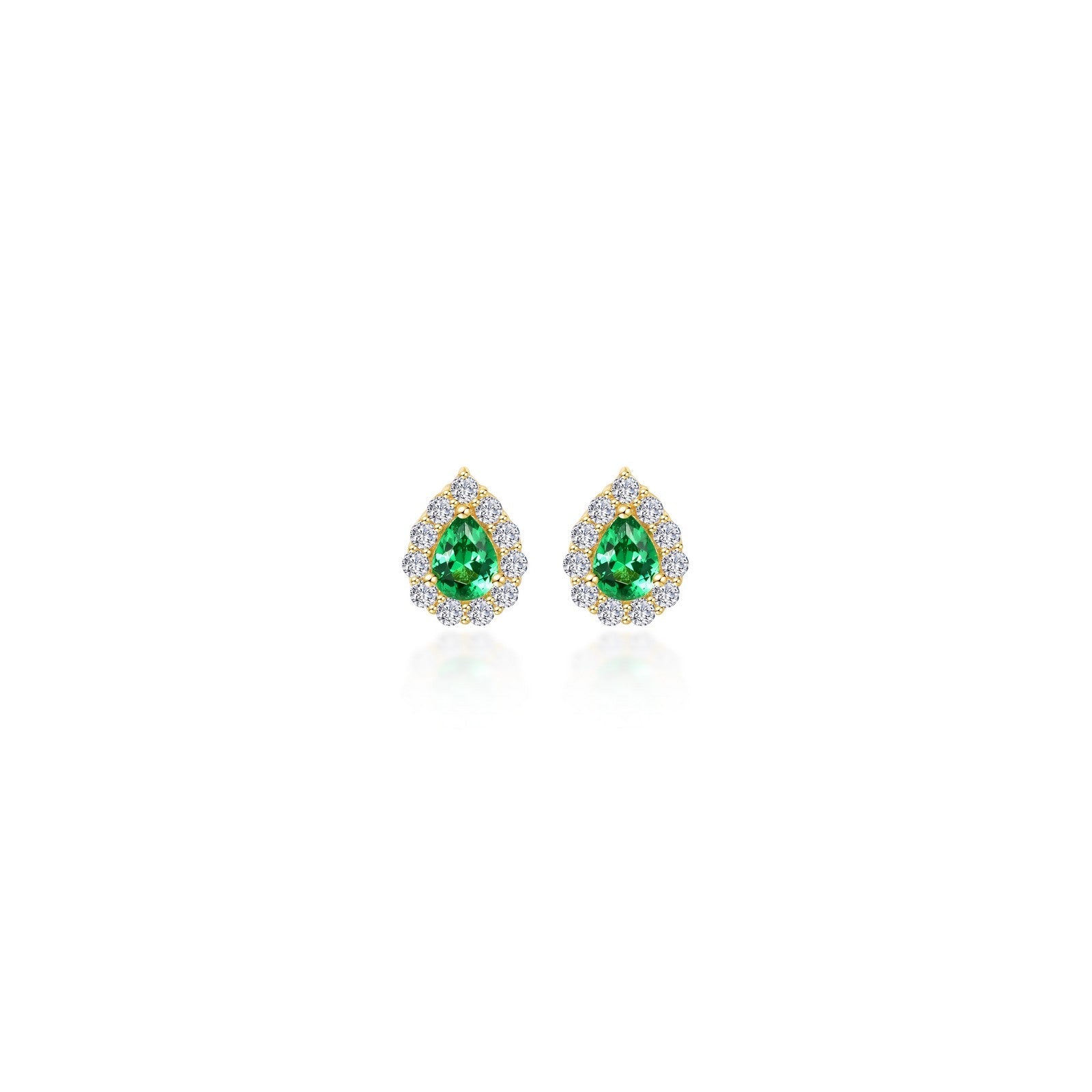 0.72 CTW Pear-shaped Halo Stud Earrings-E0597CEG