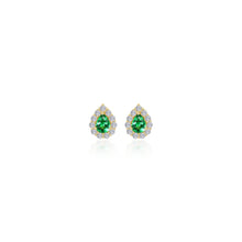 Load image into Gallery viewer, 0.72 CTW Pear-shaped Halo Stud Earrings-E0597CEG
