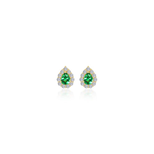 0.72 CTW Pear-shaped Halo Stud Earrings-E0597CEG